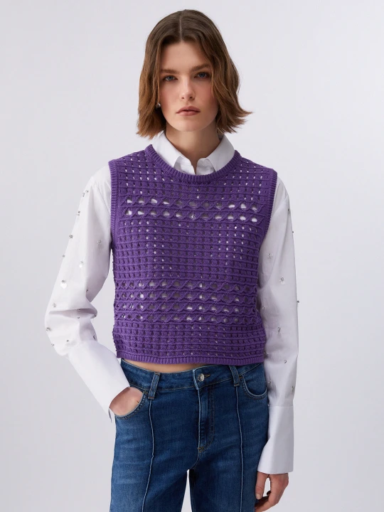 Zdjęcie produktu Liu Jo Crochet Top purpurowy