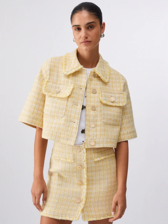 Zdjęcie produktu Liu Jo Cropped Bouclé Jacket żółty