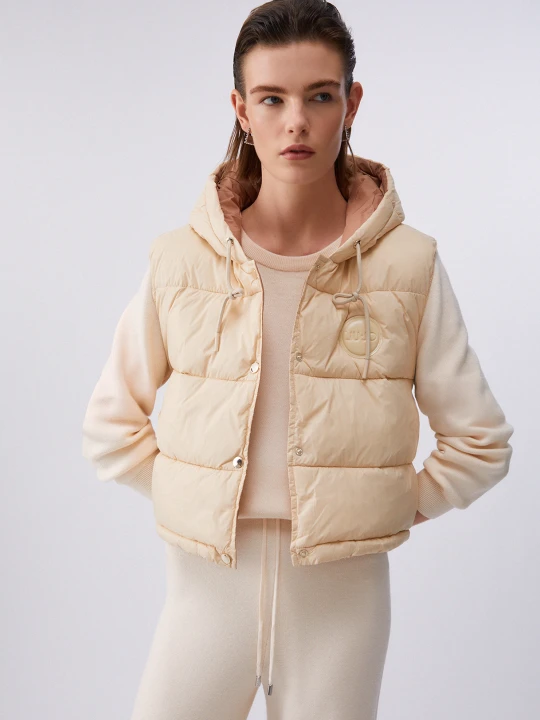 Zdjęcie produktu Liu Jo Cropped Gilet With Hood beżowy
