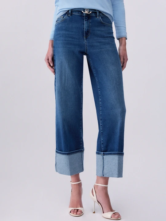 Zdjęcie produktu Liu Jo Cropped Jeans With Turn-ups Dark Blue Denim