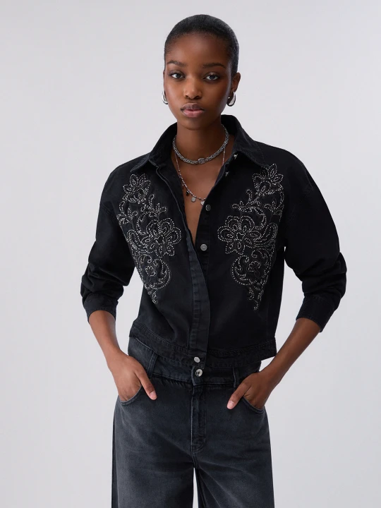 Zdjęcie produktu Liu Jo Denim Bodysuit Shirt With Embroidery