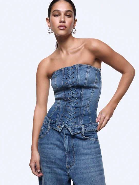 Zdjęcie produktu Liu Jo Denim Bustier Top Blue Denim