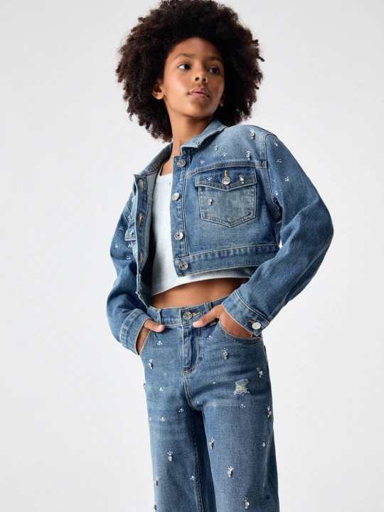 Zdjęcie produktu Liu Jo Denim Jacket With Jewel Embroidery Blue Denim
