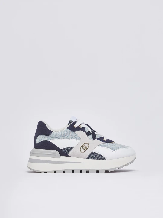 Zdjęcie produktu Liu Jo Denim Jacquard Platform Sneakers niebieski