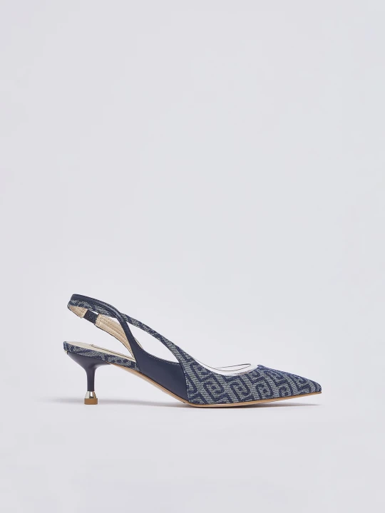 Zdjęcie produktu Liu Jo Denim Jacquard Slingbacks Dark Blue