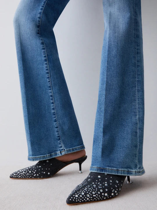 Zdjęcie produktu Liu Jo Denim Mules With Jewel Stones szary