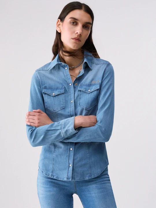 Zdjęcie produktu Liu Jo Denim Shirt With Embroidery Blue Denim