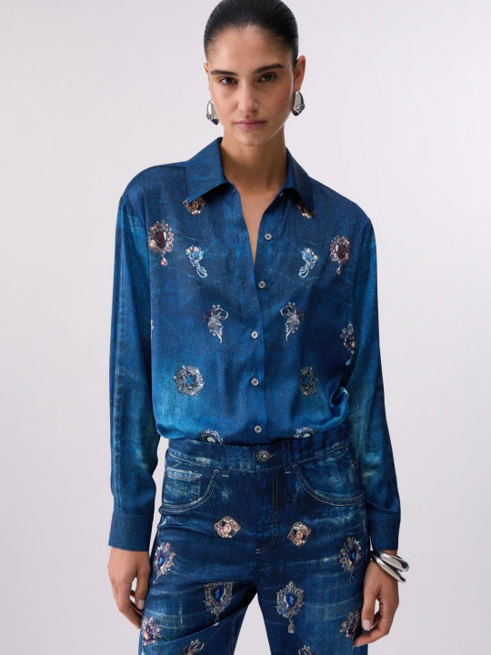 Zdjęcie produktu Liu Jo Digital-print Shirt Blue Denim