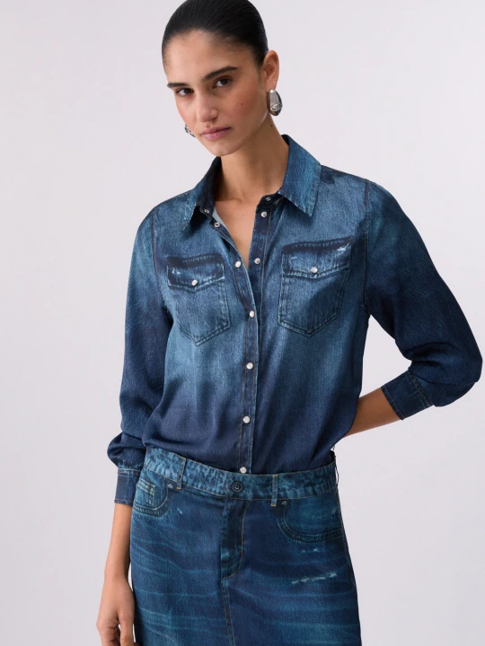 Zdjęcie produktu Liu Jo Digital-print Shirt Blue Denim
