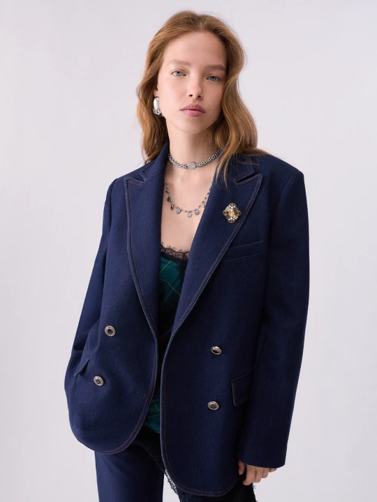 Zdjęcie produktu Liu Jo Double-breasted Denim Blazer Normal Wash
