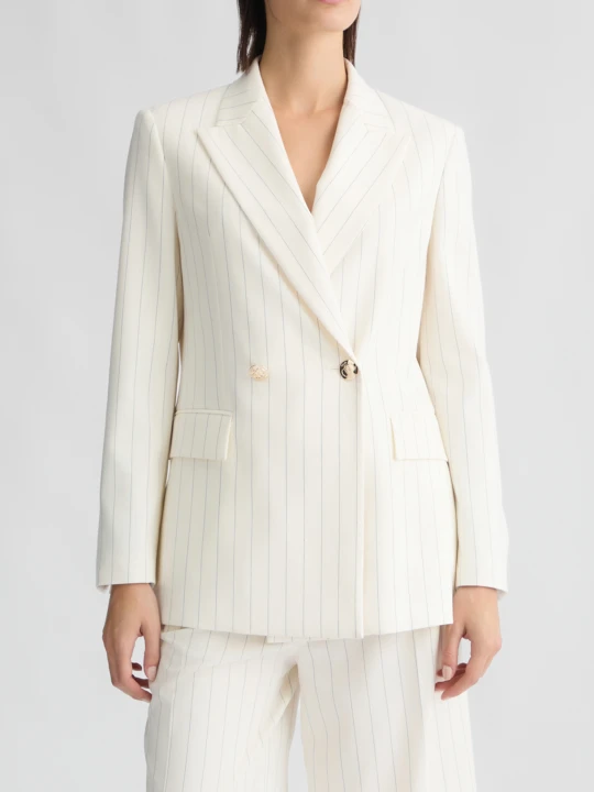 Zdjęcie produktu Liu Jo Double-breasted Pinstripe Blazer Pinstripe White