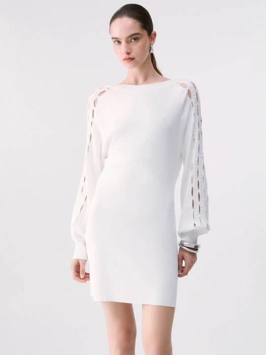Zdjęcie produktu Liu Jo Dress With Embroidered Cut-outs biały