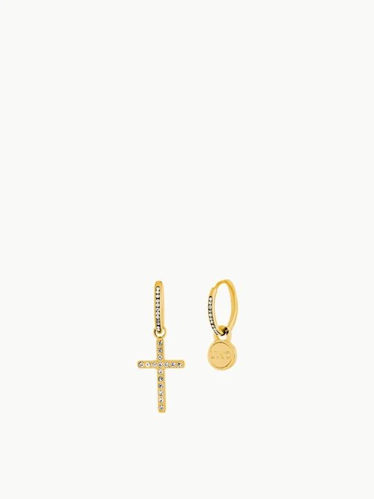 Zdjęcie produktu Liu Jo Earrings With Logo And Cross Steel