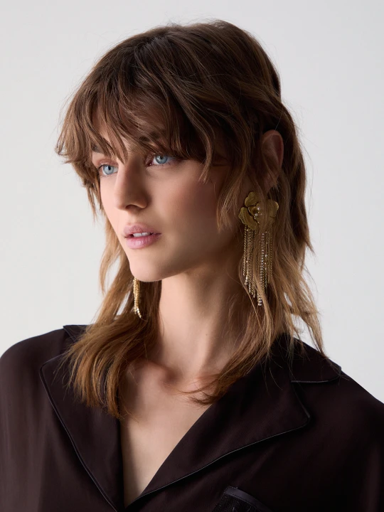 Zdjęcie produktu Liu Jo Earrings With Rosa And Fringe złoty