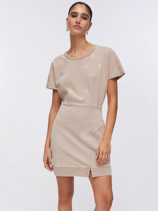 Zdjęcie produktu Liu Jo Faded Jersey Dress With Rhinestones beżowy