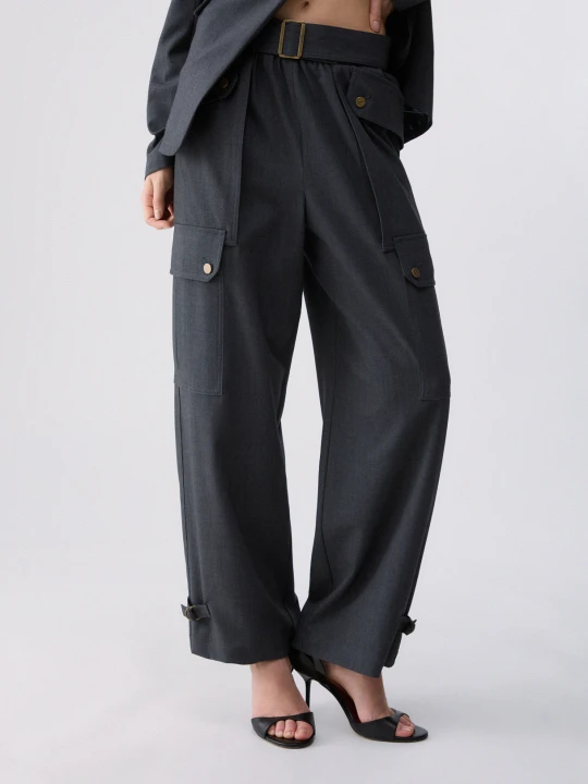 Zdjęcie produktu Liu Jo Flannel Cargo Pants Dark Green