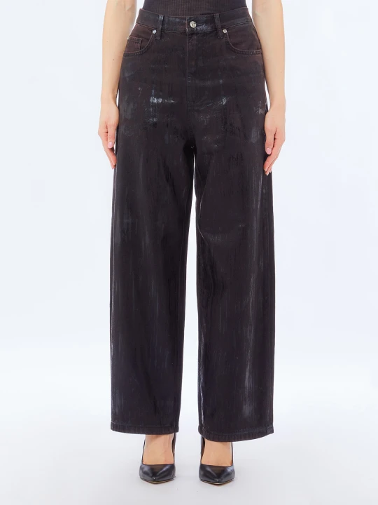 Zdjęcie produktu Liu Jo Flared Jeans With Coated Detailing Brown Denim