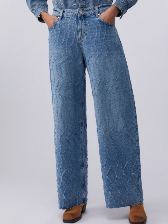 Zdjęcie produktu Liu Jo Flared Jeans With Laser-etched Details Medium Wash Denim