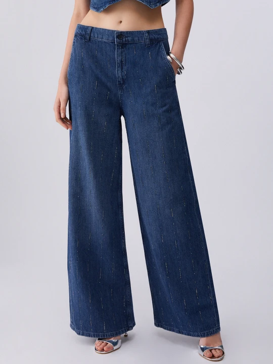 Zdjęcie produktu Liu Jo Flared Jeans With Rhinestones Blue Denim