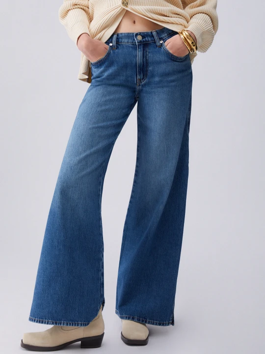 Zdjęcie produktu Liu Jo Flared Jeans With Side Slits Dark Blue Denim