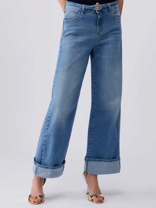 Zdjęcie produktu Liu Jo Flared Jeans With Turn-ups Blue Denim