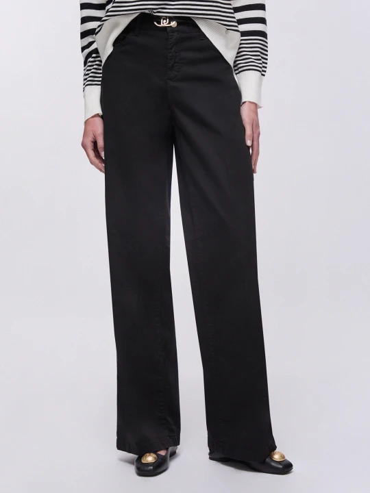 Zdjęcie produktu Liu Jo Flared Trousers With Belt czarny