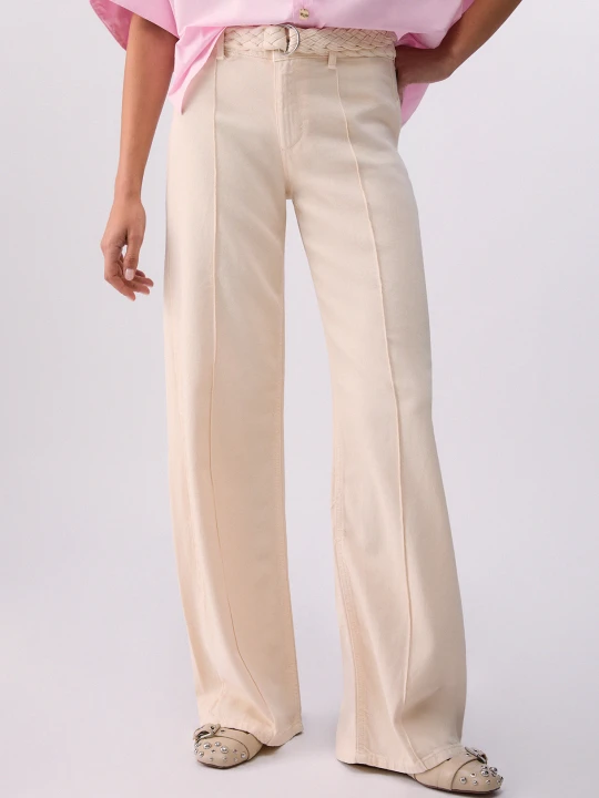 Zdjęcie produktu Liu Jo Flared Trousers With Belt Cream