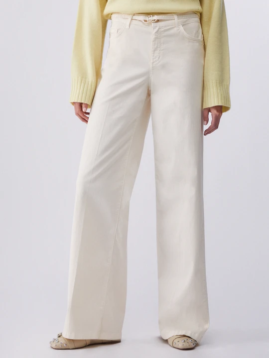 Zdjęcie produktu Liu Jo Flared Trousers With Belt Cream