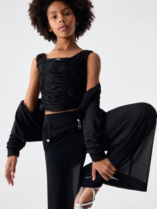 Zdjęcie produktu Liu Jo Flared Trousers With Branded Buttons czarny