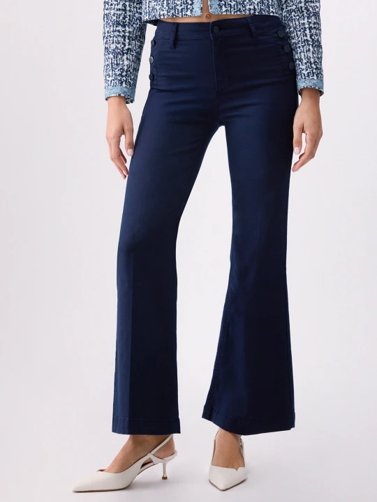 Zdjęcie produktu Liu Jo Flared Trousers With Branded Buttons Dark Blue