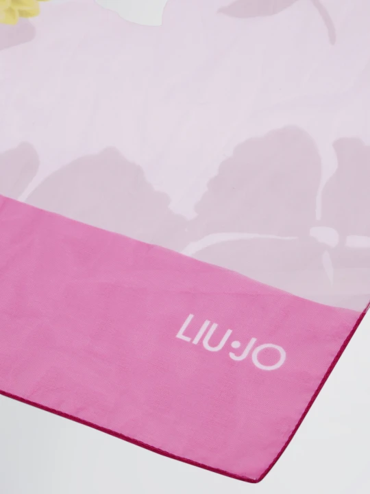 Zdjęcie produktu Liu Jo Floral Shawl With Logo różowy
