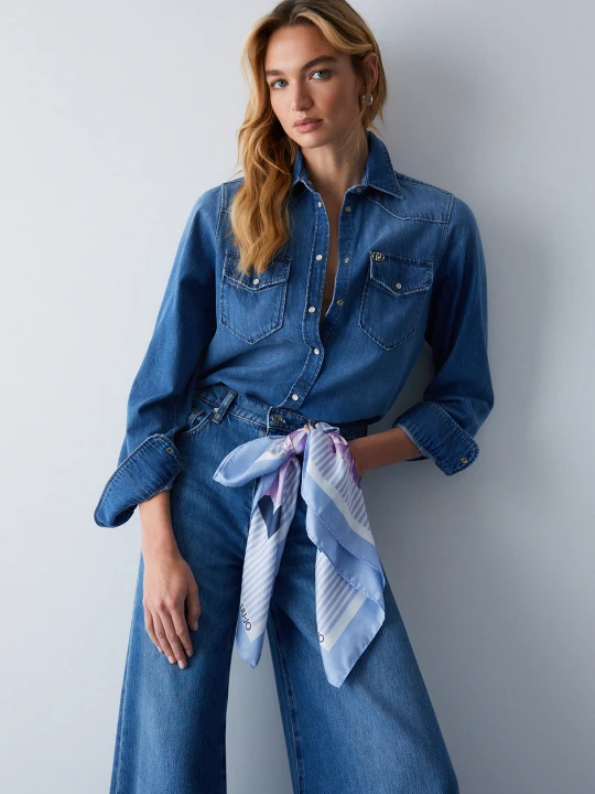 Zdjęcie produktu Liu Jo Foulard With Flower purpurowy
