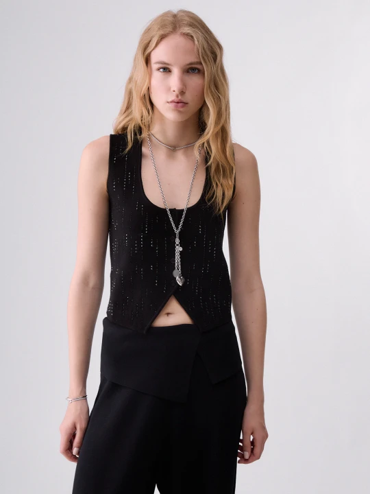 Zdjęcie produktu Liu Jo Vest With Rhinestones czarny