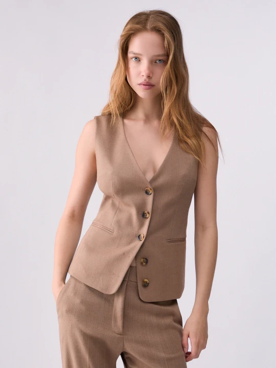 Zdjęcie produktu Liu Jo Gilet With Toggles beżowy