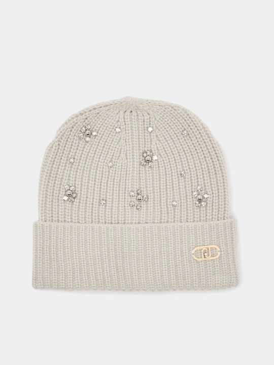 Zdjęcie produktu Liu Jo Hat With Gemstones And Beads Ice Grey