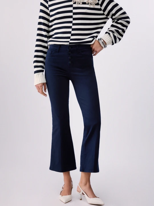 Zdjęcie produktu Liu Jo High-rise Cropped Trousers Dark Blue