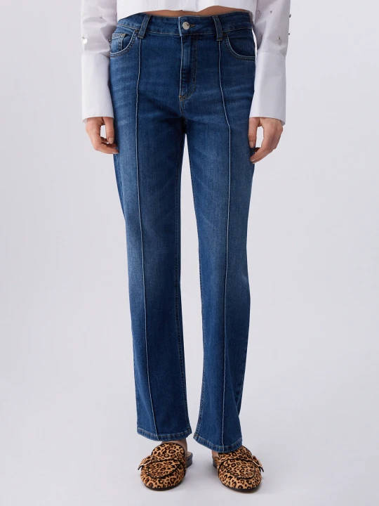 Zdjęcie produktu Liu Jo High-rise Straight-leg Jeans Blue Denim
