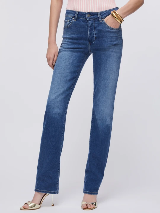 Zdjęcie produktu Liu Jo High-rise Straight-leg Jeans Dark Blue Denim