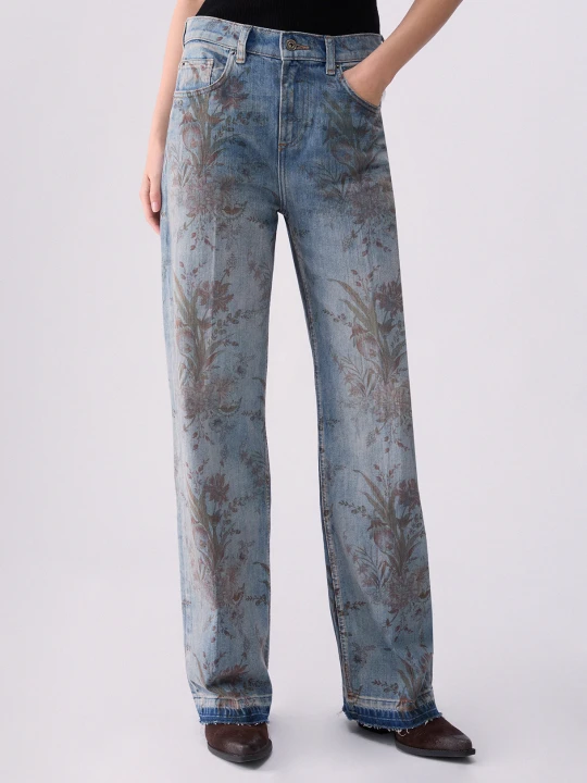 Zdjęcie produktu Liu Jo High-waisted Jeans With Print Blue Denim