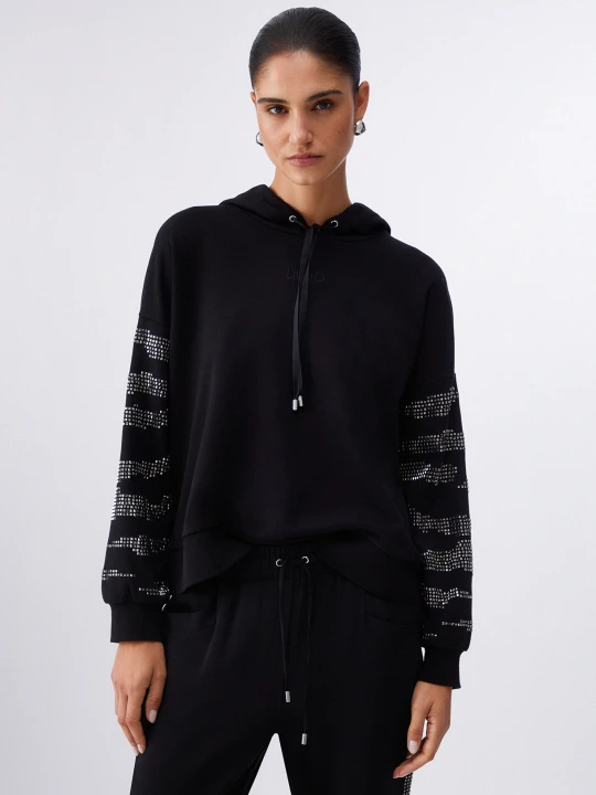 Zdjęcie produktu Liu Jo Hooded Sweatshirt With Appliqués czarny
