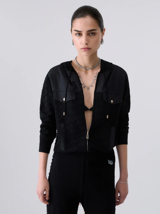 Zdjęcie produktu Liu Jo Hooded Zip-up Sweater czarny