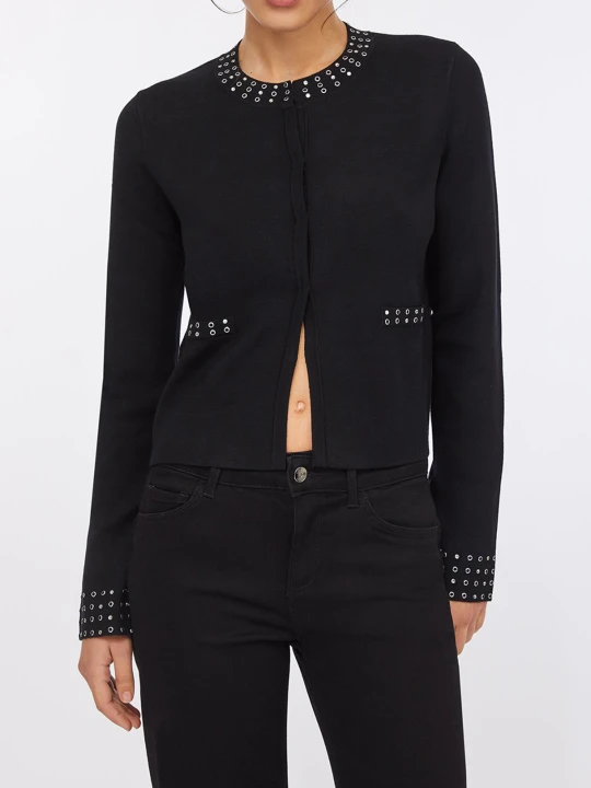 Zdjęcie produktu Liu Jo Jacket In Knit With Rhinestones czarny