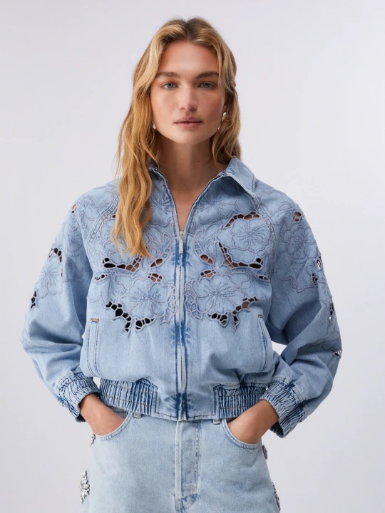 Zdjęcie produktu Liu Jo Jacket With Openwork Embroidery Blue Denim