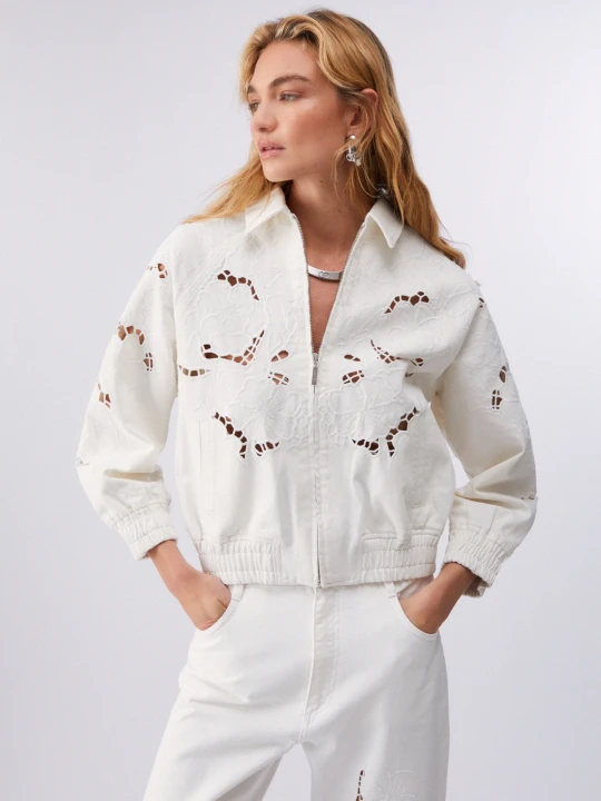 Zdjęcie produktu Liu Jo Jacket With Openwork Embroidery White Wool