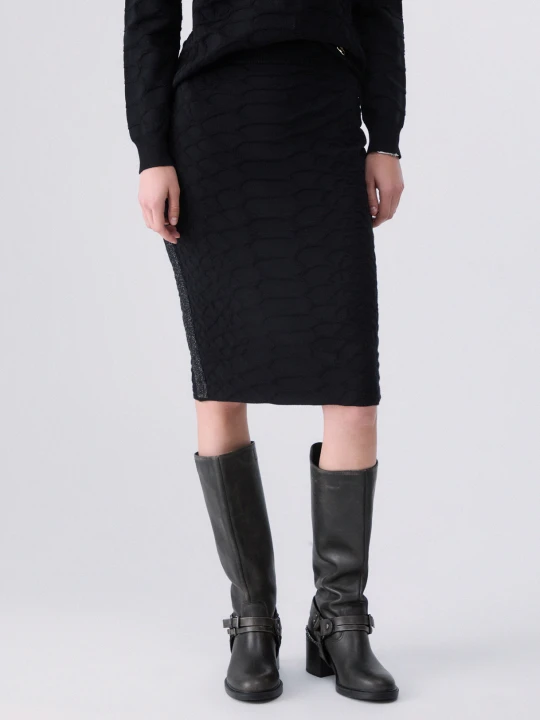 Zdjęcie produktu Liu Jo Jacquard Knit Midi Skirt czarny