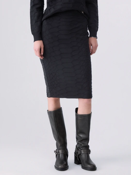 Zdjęcie produktu Liu Jo Jacquard Knit Midi Skirt czarny