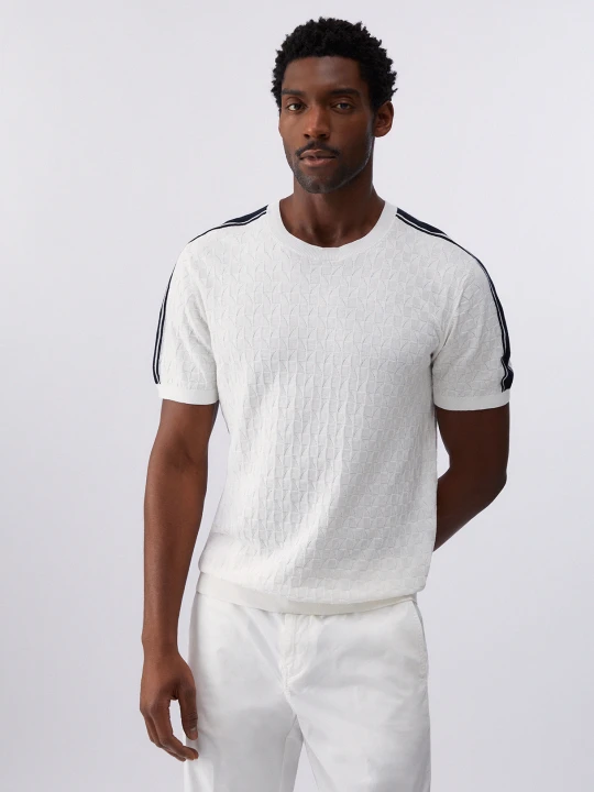 Zdjęcie produktu Liu Jo Jacquard Knit T-shirt biały