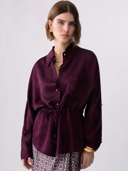Zdjęcie produktu Liu Jo Jacquard Satin Shirt Aubergine