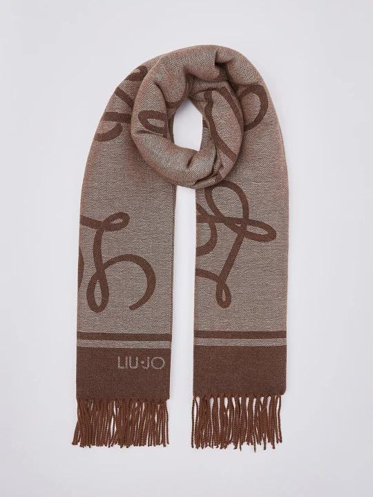 Zdjęcie produktu Liu Jo Jacquard Stole With Logo beżowy