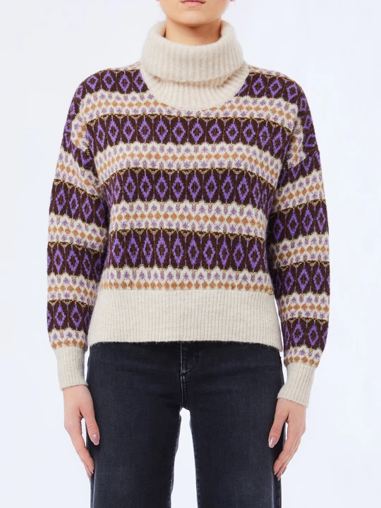 Zdjęcie produktu Liu Jo Jacquard Turtleneck purpurowy